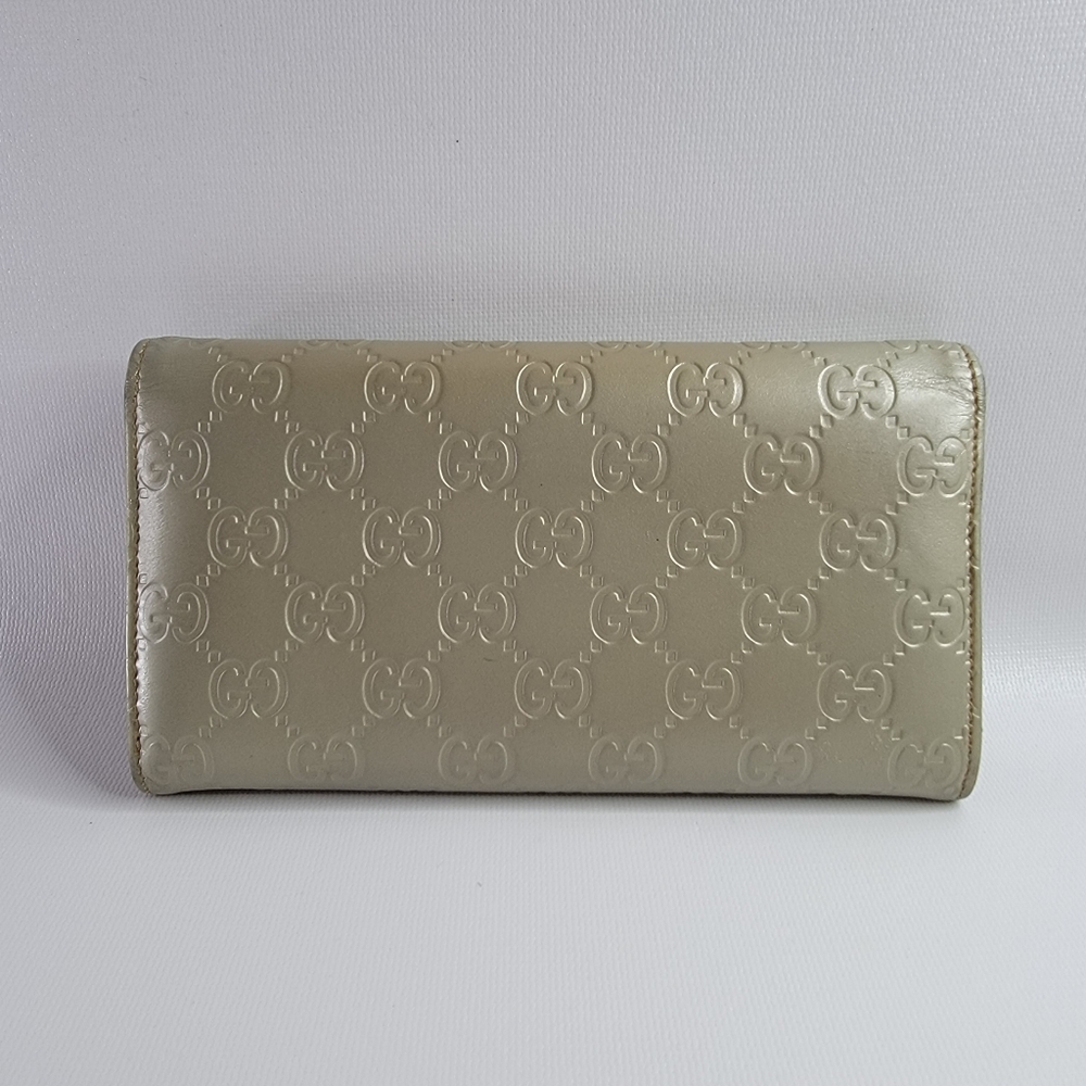 GUCCI Ssima GG Logo Ribbon Leather Long Wallet.   EUC - Picture 2 of 10